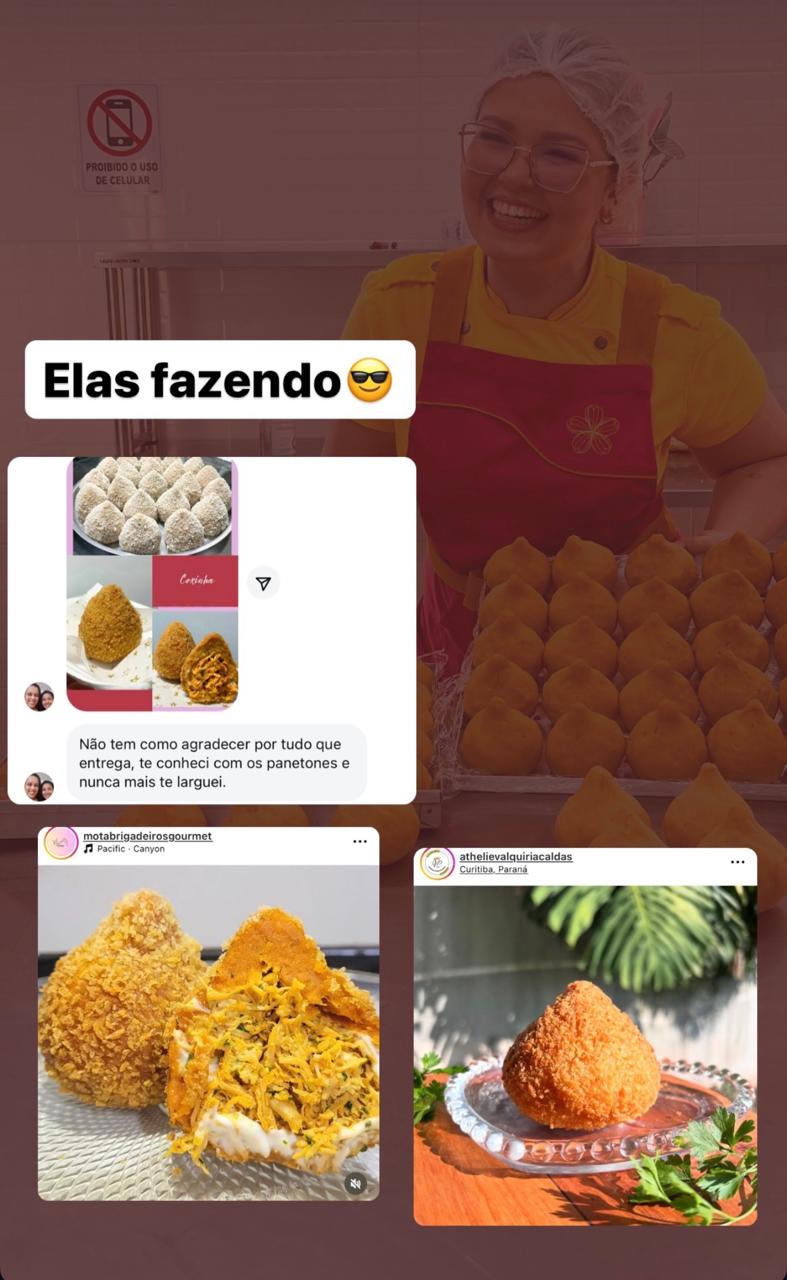Aluna vendendo salgado